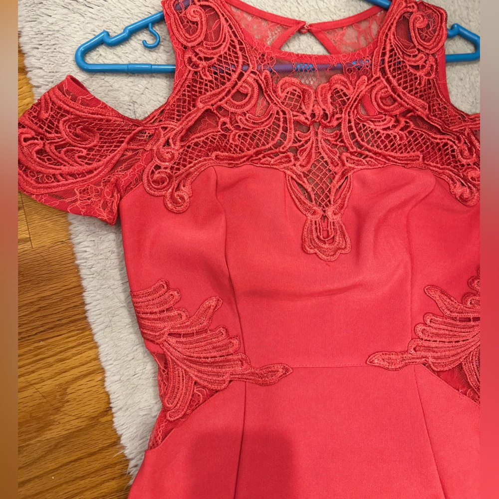 Lipsy Coral Lace Chemise